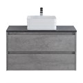 Тумба со столешницей подвесная BelBagno СТРУКТУРА (KRAFT) 100 Cemento Grigio KRAFT-1000-2C-SO-CG;KEP-100-MCO