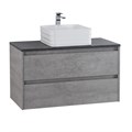 Тумба со столешницей подвесная BelBagno СТРУКТУРА (KRAFT) 100 Cemento Grigio KRAFT-1000-2C-SO-CG;KEP-100-MCO