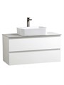 Тумба со столешницей подвесная BelBagno СТРУКТУРА (KRAFT) 100  Белый матовый, столешница KEP-100-BO KRAFT-1000-2C-SO-BO;KEP-100-BO
