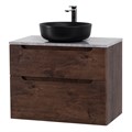 Тумба со столешницей и накладной раковиной подвесная BelBagno ЭТНА (ETNA-H60) 80 Rovere Moro ETNA-H60-800-2C-SO-RW-P;KEP-80-MCO