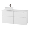 Тумба со столешницей и накладной раковиной подвесная BelBagno ЭТНА (ETNA-H60) 120 Bianco Lucido, раковина слева ETNA-H60-600-2C-SO-BL-P;EK-120-AS-BL-L