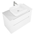 Тумба со столешницей подвесная BelBagno ЭТНА (ETNA-H60) 100 Bianco Lucido ETNA-H60-1000-2C-SO-BL-P;KEP-100-MCO