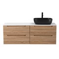 Тумбы со столешницей подвесная BelBagno ЭТНА (ETNA) 120 Rovere Bianco, раковина справа ETNA-600-2C-SO-WO-P;EK-120-AS-BL-L