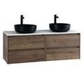 Тумба со столешницей EK-140-2-BL подвесная BelBagno СТРУКТУРА (KRAFT) 140 Rovere Tabacco KRAFT-700-2C-SO-RT;EK-140-2-BL