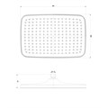 Лейка душевая верхняя, прямоугольная, 300*200 мм., блистер, хром. LM, LM8134C LM8134C