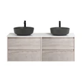 Тумба со столешницей EK-140-2-BL подвесная BelBagno СТРУКТУРА (KRAFT) 140 Rovere Galifax Bianco KRAFT-700-2C-SO-RGB;EK-140-2-BL
