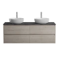 Тумба с четырьмя ящиками и столешницей подвесная BelBagno СТРУКТУРА (KRAFT) 140 Rovere Galifax Bianco KRAFT-1400-4C-SO-2-RGB;KEP-140-2-MNO