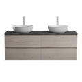 Тумба с четырьмя ящиками и столешницей подвесная BelBagno СТРУКТУРА (KRAFT) 140 Rovere Galifax Bianco KRAFT-1400-4C-SO-2-RGB;KEP-140-2-MNO