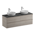 Тумба с четырьмя ящиками и столешницей подвесная BelBagno СТРУКТУРА (KRAFT) 140 Rovere Galifax Bianco KRAFT-1400-4C-SO-2-RGB;KEP-140-2-MNO