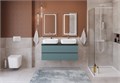 Тумба с четырьмя ящиками и столешницей подвесная BelBagno СТРУКТУРА (KRAFT) 120 Голубой Матовый, столешница KEP-120-2-MNO KRAFT-1200-4C-SO-AO;KEP-120-2-MNO