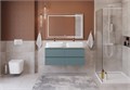 Тумба с четырьмя ящиками и столешницей подвесная BelBagno СТРУКТУРА (KRAFT) 120 Голубой Матовый, столешница KEP-120-2-CEM KRAFT-1200-4C-SO-AO;KEP-120-2-CEM