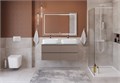 Тумба с четырьмя ящиками и столешницей подвесная BelBagno СТРУКТУРА (KRAFT) 120 Бежевый матовый, столешница KEP-120-2-CEM KRAFT-1200-4C-SO-СO;KEP-120-2-CEM