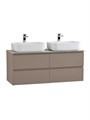 Тумба с четырьмя ящиками и столешницей подвесная BelBagno СТРУКТУРА (KRAFT) 120 Бежевый матовый, столешница KEP-120-2-CEM KRAFT-1200-4C-SO-СO;KEP-120-2-CEM