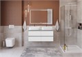Тумба с четырьмя ящиками и столешницей подвесная BelBagno СТРУКТУРА (KRAFT) 120 Bianco Opaco, столешница KEP-120-2-CEM KRAFT-1200-4C-SO-BO;KEP-120-2-CEM