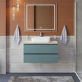 Тумба со столешницей подвесная BelBagno СТРУКТУРА (KRAFT) 90 Голубой Матовый, столешница KEP-90-MCO KRAFT-900-2C-SO-AO;KEP-90-MCO