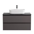 Тумба со столешницей подвесная BelBagno СТРУКТУРА (KRAFT) 80 Темно-Серый Матовый, столешница KEP-80-MNO KRAFT-800-2C-SO-GSO;KEP-80-MNO