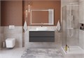 Тумба со столешницей подвесная BelBagno СТРУКТУРА (KRAFT) 120 Темно-Серый Матовый, столешница KEP-120-CEM KRAFT-1200-2C-SO-GSO;KEP-120-CEM
