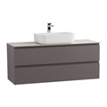 Тумба со столешницей подвесная BelBagno СТРУКТУРА (KRAFT) 120 Темно-Серый Матовый, столешница KEP-120-CEM KRAFT-1200-2C-SO-GSO;KEP-120-CEM