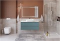 Тумба со столешницей подвесная BelBagno СТРУКТУРА (KRAFT) 120 Голубой Матовый, столешница KEP-120-CEM KRAFT-1200-2C-SO-AO;KEP-120-CEM