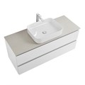 Тумба со столешницей подвесная BelBagno СТРУКТУРА (KRAFT) 120 Bianco Opaco, столешница KEP-120-CEM KRAFT-1200-2C-SO-BO;KEP-120-CEM