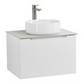 Тумба со столешницей подвесная с одним ящиком BelBagno ЭТНА (ETNA) 60 Bianco Lucido, раковина белая ETNA-600-1C-SO-BL-P;KEP-60-BO