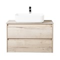 Тумба со столешницей и накладной раковиной подвесная BelBagno СТРУКТУРА (KRAFT) 90 Rovere Galifax Bianco KRAFT-900-2C-SO-RGB;KEP-90-MCO