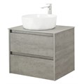 Тумба со столешницей подвесная BelBagno СТРУКТУРА (KRAFT) 60 Cemento Grigio KRAFT-600-2C-SO-CG;KEP-60-BO