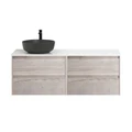 Тумба со столешницей подвесная BelBagno СТРУКТУРА (KRAFT) 120 Rovere Galifax Bianco, раковина слева KRAFT-600-2C-SO-RGB;EK-120-AS-BL-L