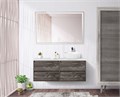 Тумба со столешницей и накладной раковиной подвесная BelBagno СТРУКТУРА (KRAFT) 120 Pino Pasadena, раковина справа KRAFT-600-2C-SO-PP;EK-120-AS-BL-R