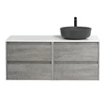 Тумба со столешницей подвесная BelBagno СТРУКТУРА (KRAFT) 120 Cemento Grigio, раковина справа KRAFT-600-2C-SO-CG;EK-120-AS-BL-R