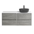 Тумба со столешницей подвесная BelBagno СТРУКТУРА (KRAFT) 120 Cemento Grigio, раковина справа KRAFT-600-2C-SO-CG;EK-120-AS-BL-R