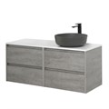 Тумба со столешницей подвесная BelBagno СТРУКТУРА (KRAFT) 120 Cemento Grigio, раковина справа KRAFT-600-2C-SO-CG;EK-120-AS-BL-R