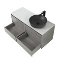 Тумба со столешницей подвесная BelBagno СТРУКТУРА (KRAFT) 120 Cemento Grigio, раковина справа KRAFT-600-2C-SO-CG;EK-120-AS-BL-R