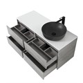 Тумба со столешницей подвесная BelBagno СТРУКТУРА (KRAFT) 120 Cemento Grigio, раковина справа KRAFT-600-2C-SO-CG;EK-120-AS-BL-R