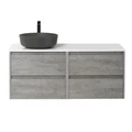 Тумба со столешницей подвесная BelBagno СТРУКТУРА (KRAFT) 120 Cemento Grigio, раковина слева KRAFT-600-2C-SO-CG;EK-120-AS-BL-L