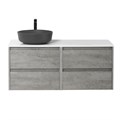 Тумба со столешницей подвесная BelBagno СТРУКТУРА (KRAFT) 120 Cemento Grigio, раковина слева KRAFT-600-2C-SO-CG;EK-120-AS-BL-L