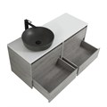 Тумба со столешницей подвесная BelBagno СТРУКТУРА (KRAFT) 120 Cemento Grigio, раковина слева KRAFT-600-2C-SO-CG;EK-120-AS-BL-L