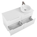 Тумба со столешницей и накладной раковиной подвесная BelBagno ЭТНА (ETNA-H60) 120 Bianco Lucido, раковина справа ETNA-H60-600-2C-SO-BL-P;EK-120-AS-BL-R