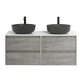 Тумба со столешницей EK-120-2-BL подвесная BelBagno СТРУКТУРА (KRAFT) 120 Cemento Grigio KRAFT-600-2C-SO-CG;EK-120-2-BL
