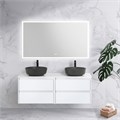 Тумба со столешницей и накладными раковинами подвесная BelBagno СТРУКТУРА (KRAFT) 120 Bianco Opaco KRAFT-600-2C-SO-BO;EK-120-2-BL