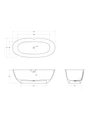 Ванна из искусственного камня Solid Surface 1700x760x540, BELBAGNO BB-MARINO-170-76-54-SSB BB-MARINO-170-76-54-SSB
