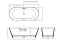 Ванна из искусственного камня Solid Surface 1700x750x530, с ручкой CEZARES CZR-COMFORT-170-75-53-SSB-HND CZR-COMFORT-170-75-53-SSB-HND