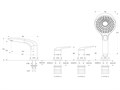 METAURO-BVD4-01 Смеситель на борт ванны однорычажный с ручным, выдвижным душем, хром METAURO-BVD4-01