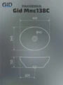 Накладная раковина для ванной под камень Gid Mnc138C 54473, 54472, 51164, 52223, 51178, 54430