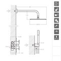 Встраиваемая термостатическая душевая система с тропическим душем и душевым комплектом ALEXIA K36870 K3687011OC