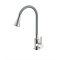 Смеситель Splenka S201.4307.05 для кухни 2-х режимный гибкий поворотный излив, сатин S201.4307.05