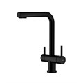 Смеситель Splenka S70.61.06 для кухни с подключением к фильтру Г-образный поворотный излив, черный S70.61.06