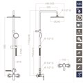 Душевая система наружнего монтажа с телескопическим тропическим душем и душевым комплектом ABS-пласт 1878RP240