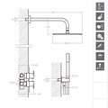 Встраиваемая термостатическая душевая система с тропическим душем и душевым комплектом ALEXIA K36870 K3687011