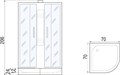 Душевая кабина Мономах 70x70 профиль хром стекло с рисунком (10000005802) 10000005802